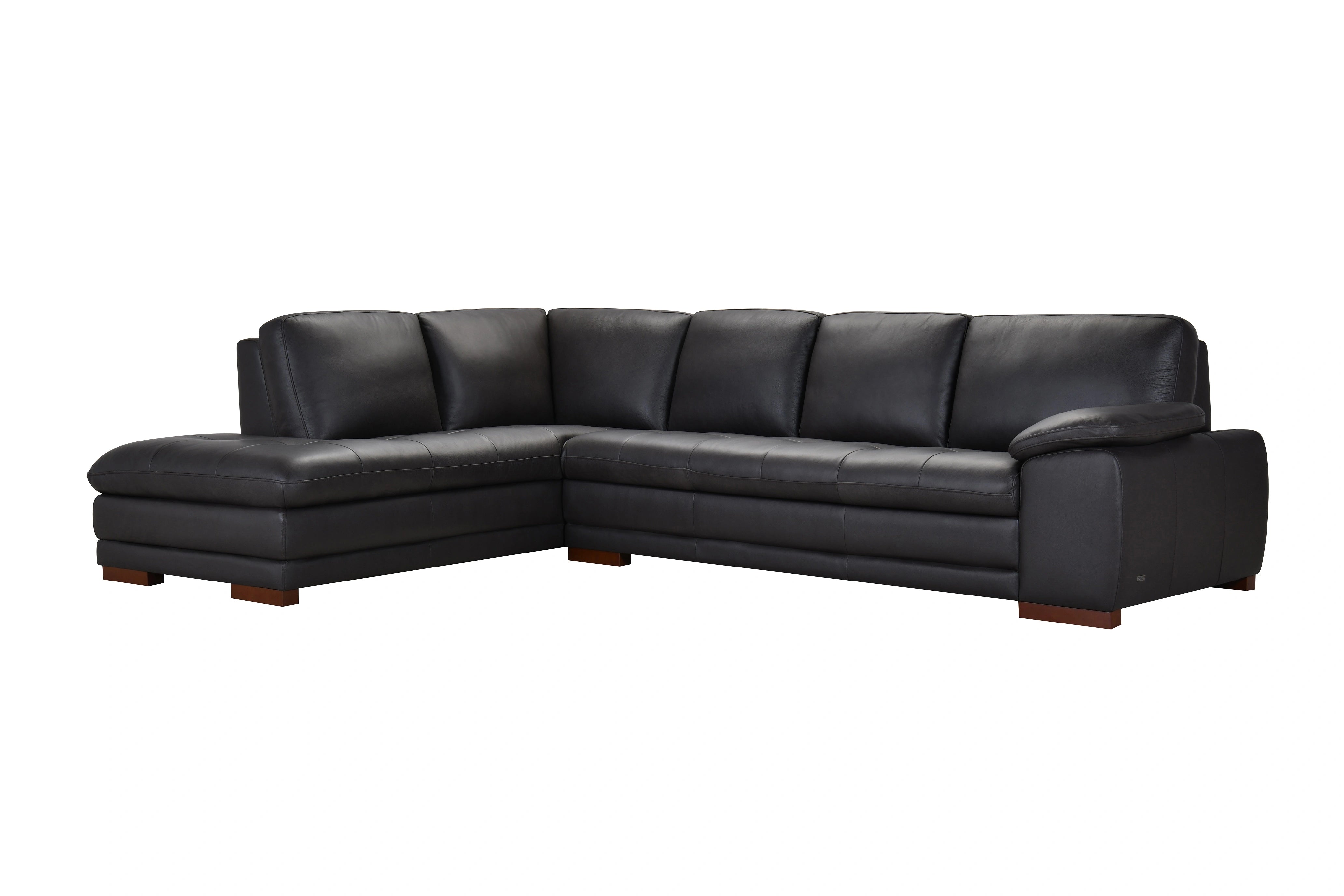 Miami Leather Sectional - Dark Brown