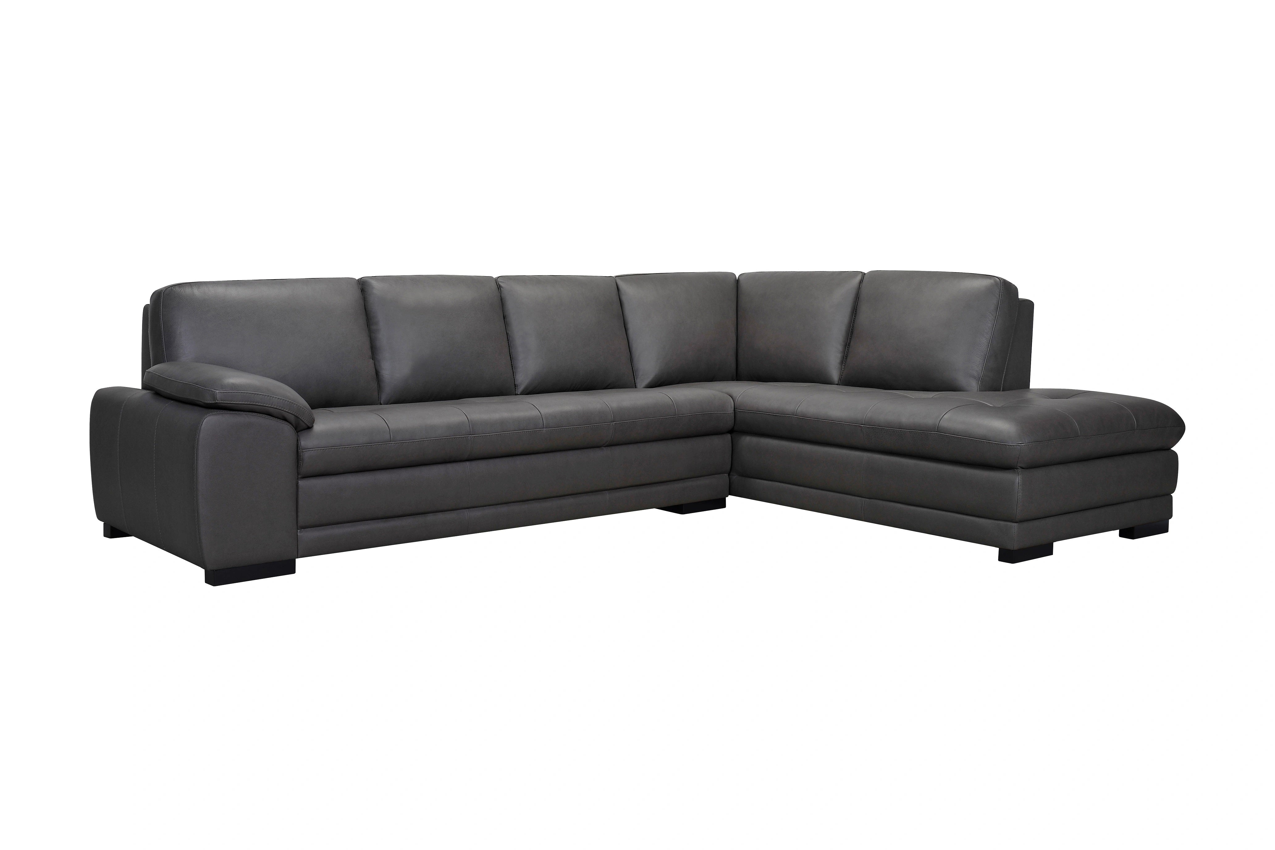 Miami Leather Sectional - Grey