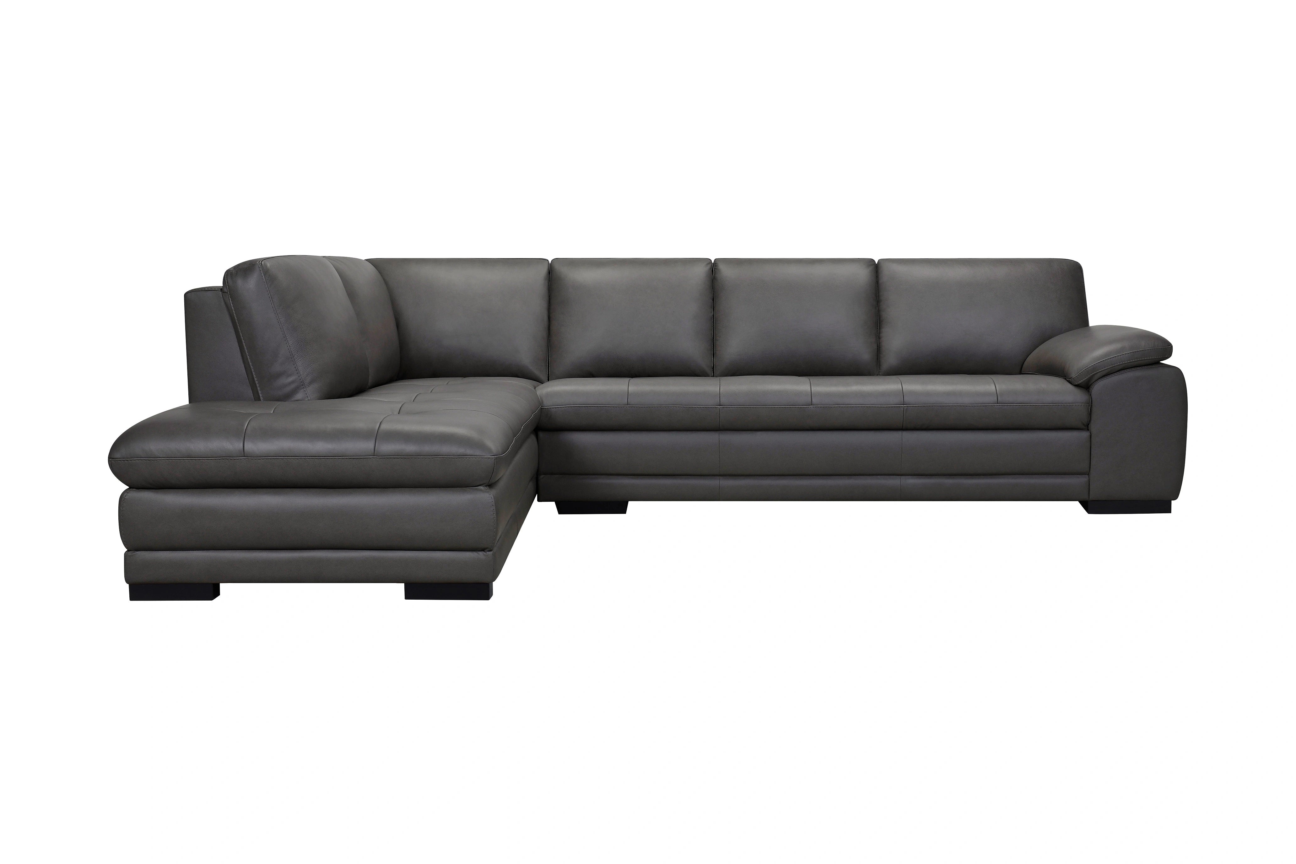 Miami Leather Sectional - Grey
