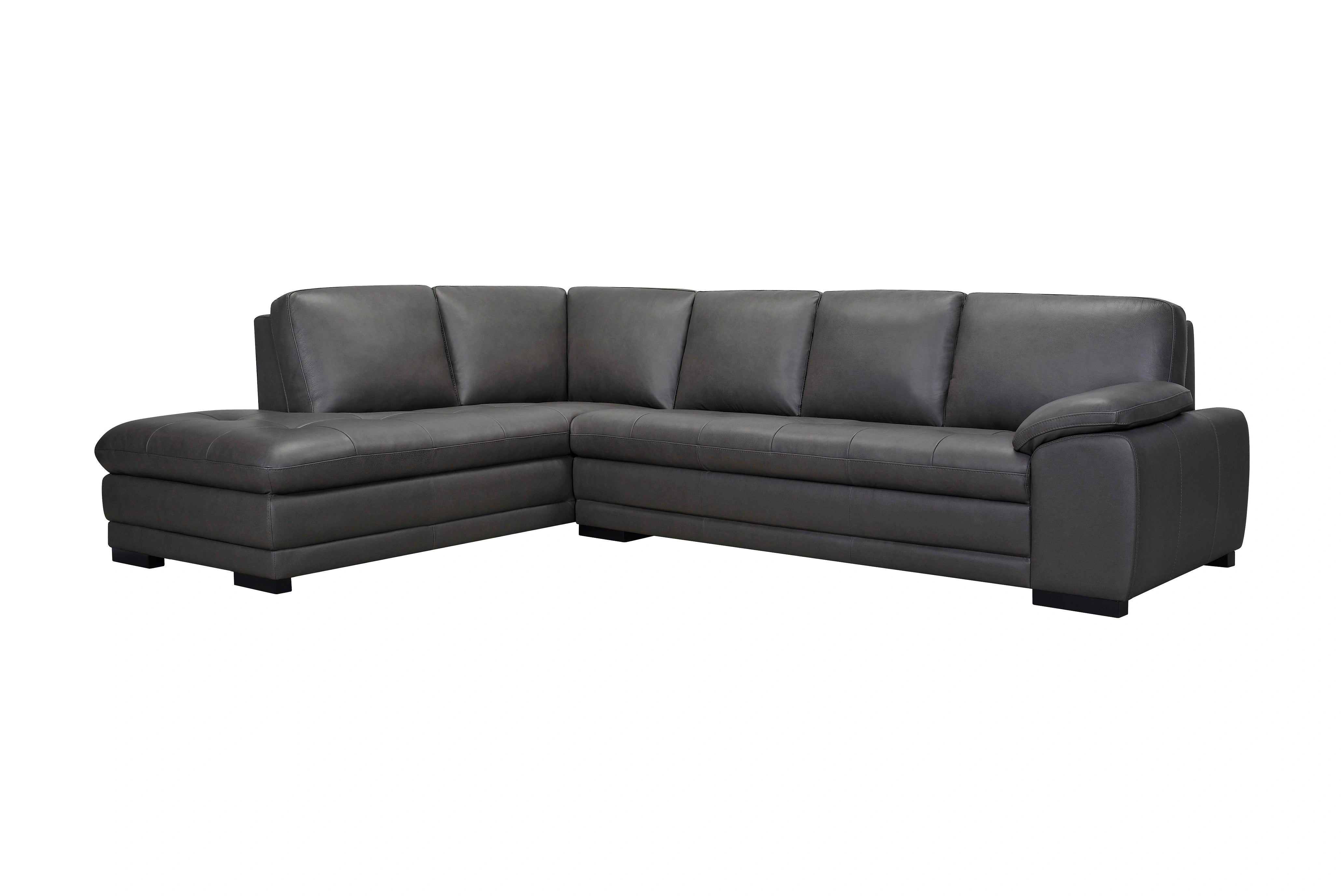 Miami Leather Sectional - Grey