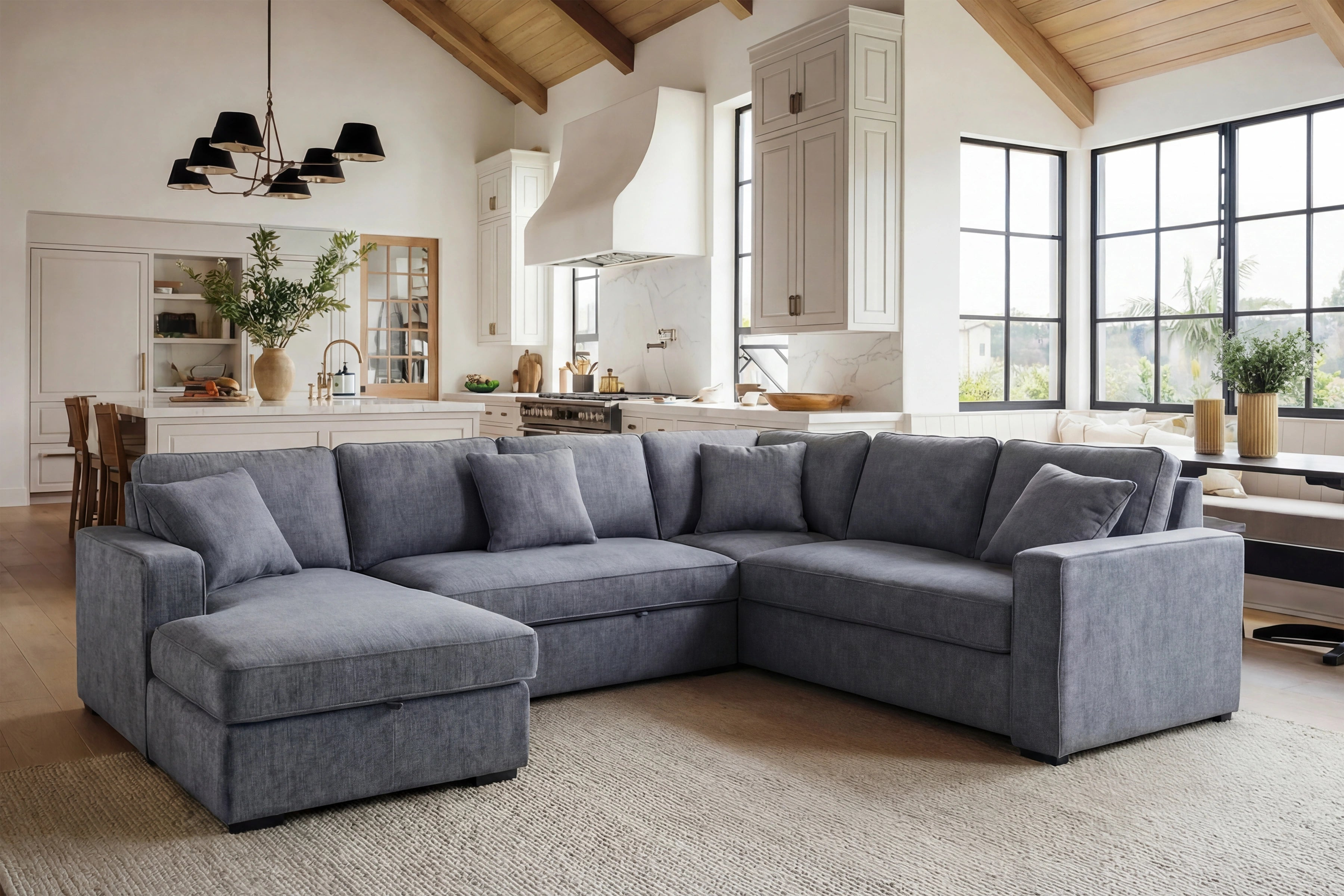 Tadley Mecca Grey Sleeper - Left Chaise