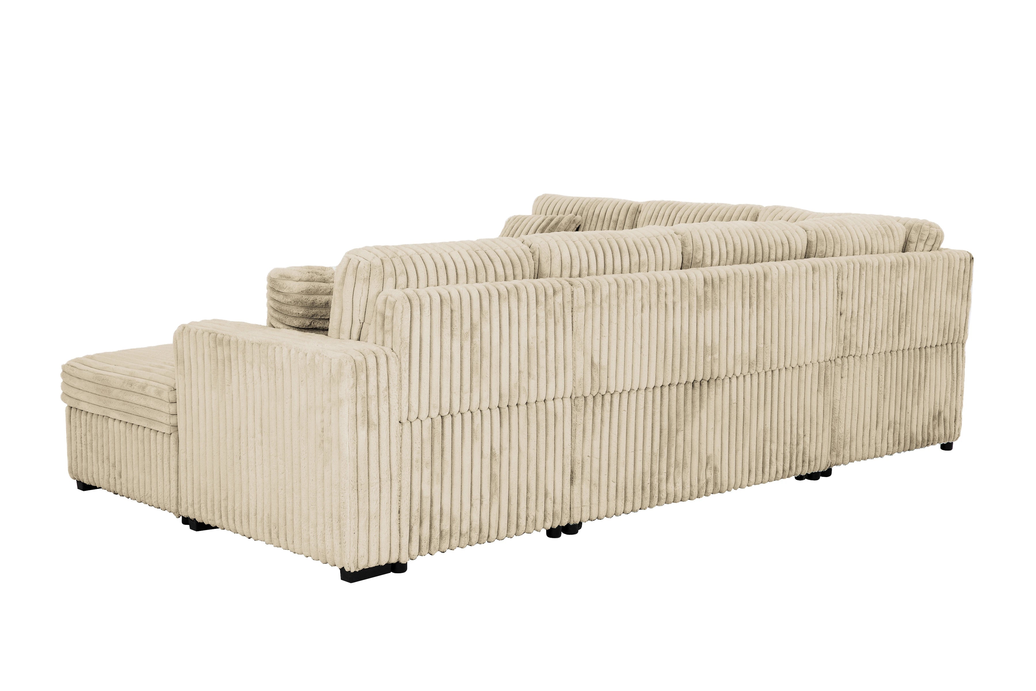 Tadley Media Sleeper – Beige Sectional