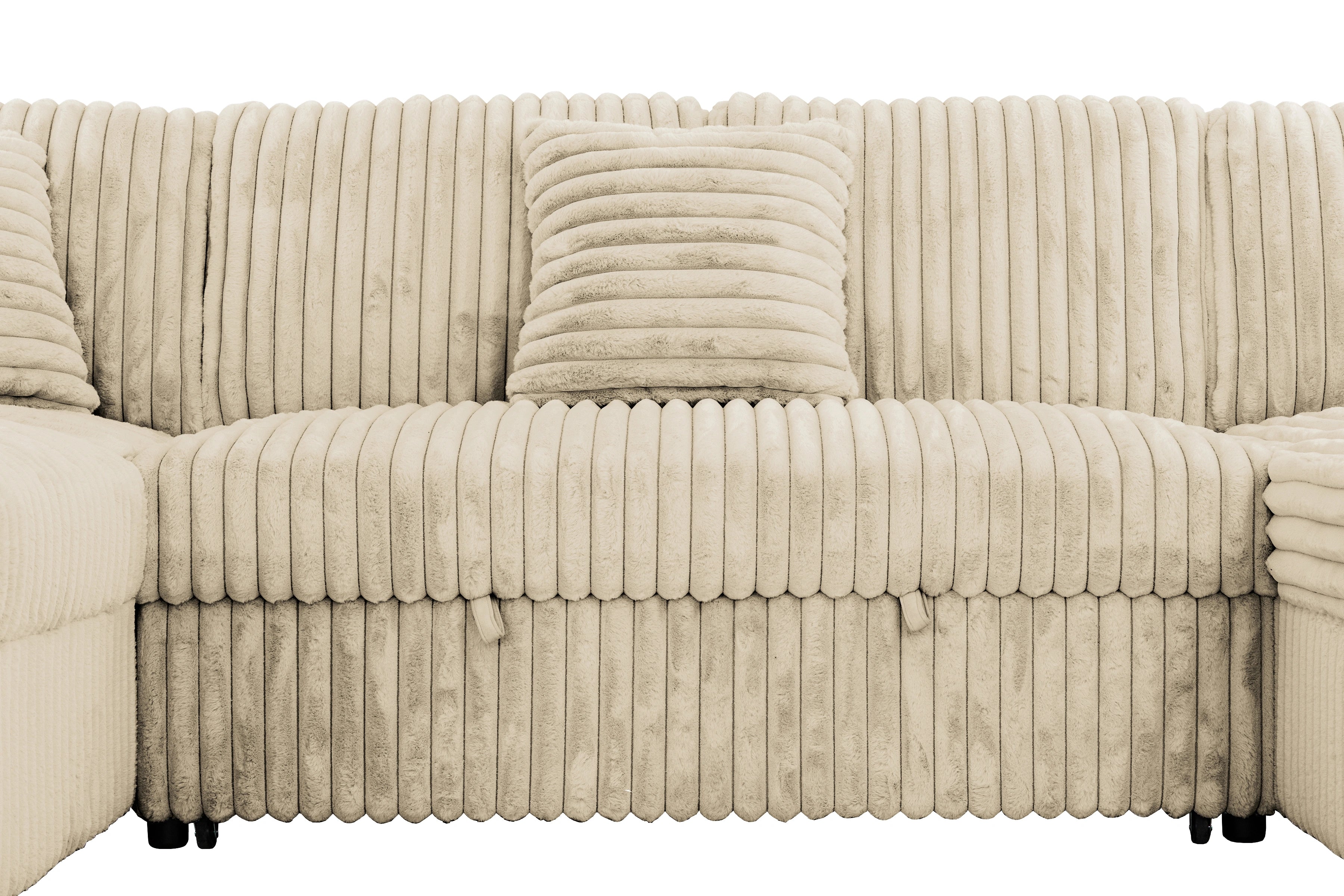 Tadley Media Sleeper – Beige Sectional