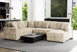 Tadley Media Sleeper – Beige Sectional