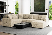 Tadley Media Sleeper – Beige Sectional