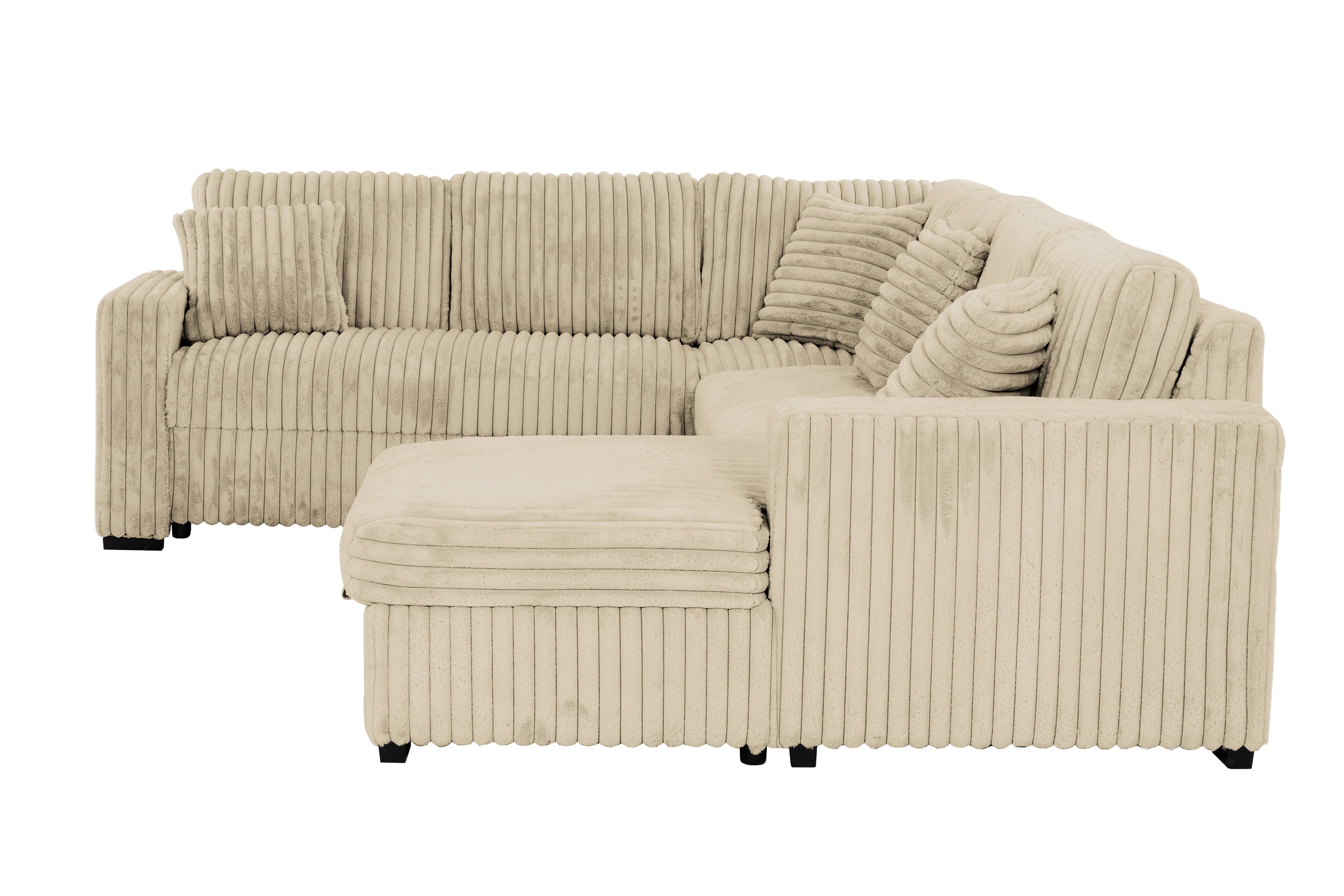 Tadley Media Sleeper – Beige Sectional