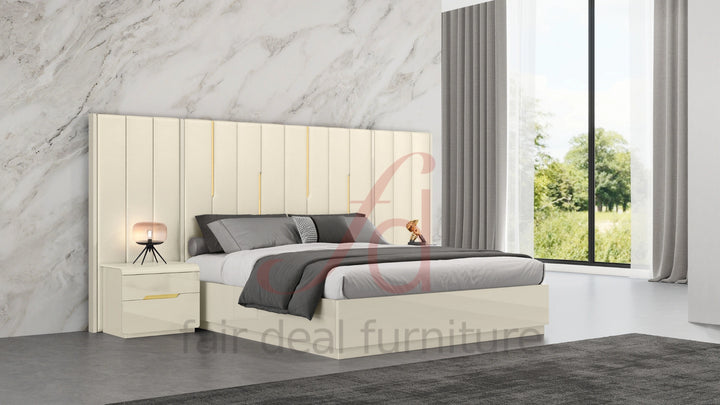 Zoe King Storage Bed with Wings + 2 Nightstands