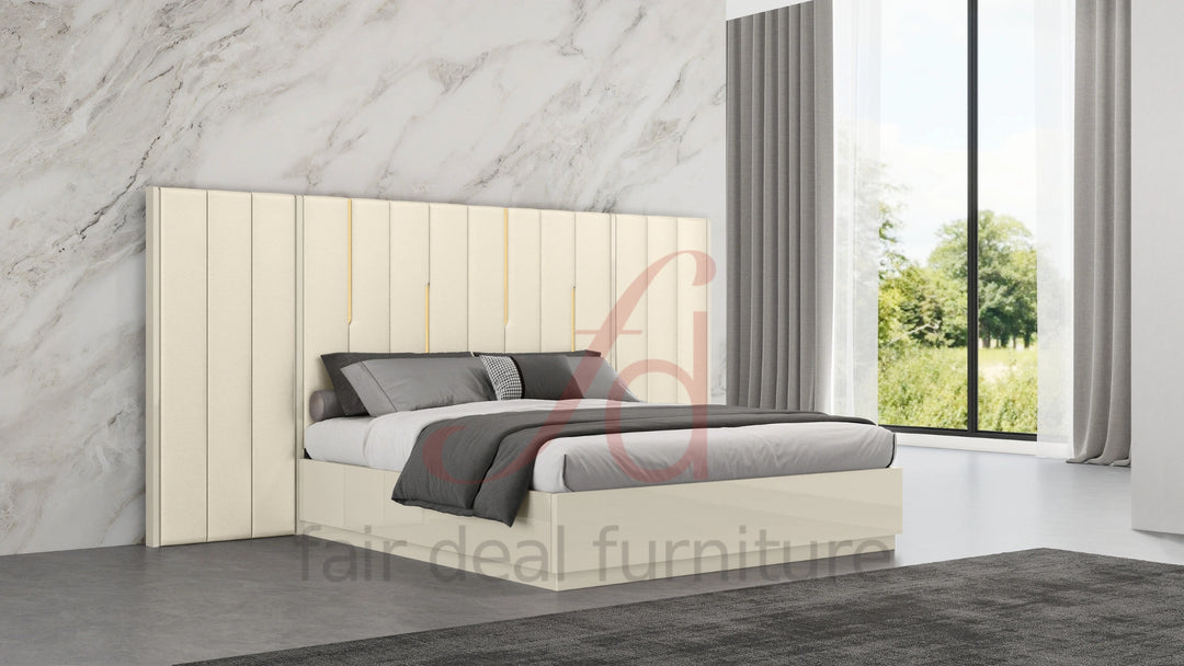 Zoe King Storage Bed with Wings + 2 Nightstands