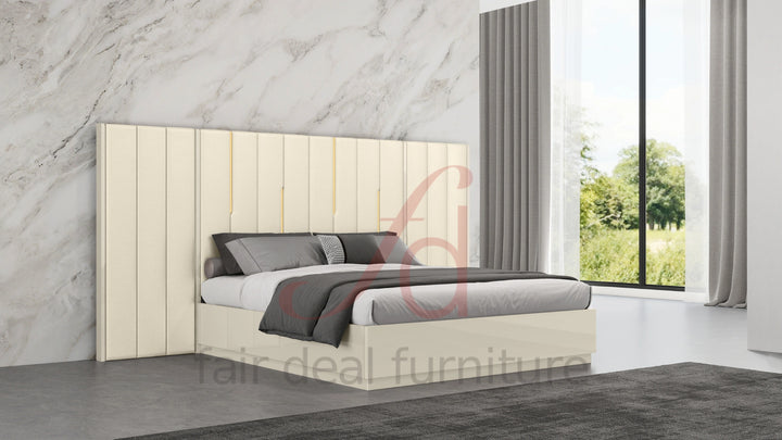 Zoe King Storage Bed with Wings + 2 Nightstands