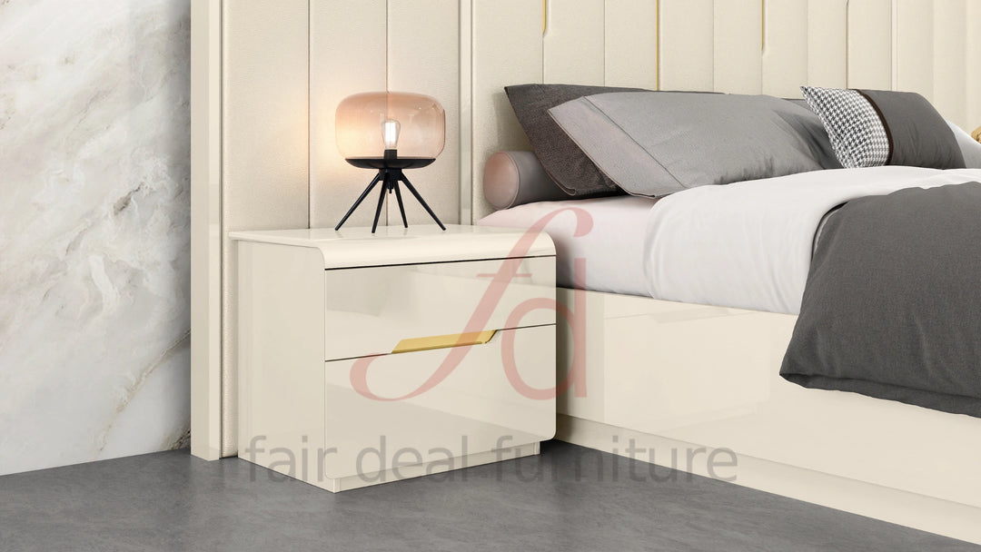 Zoe King Storage Bed with Wings + 2 Nightstands