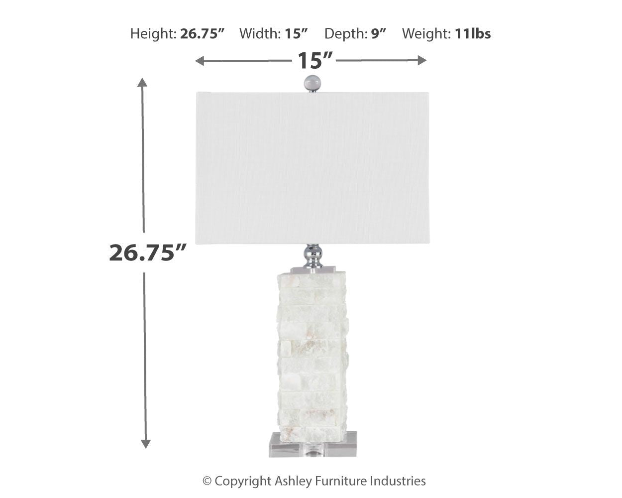 Malise - Alabaster Table Lamp  - White