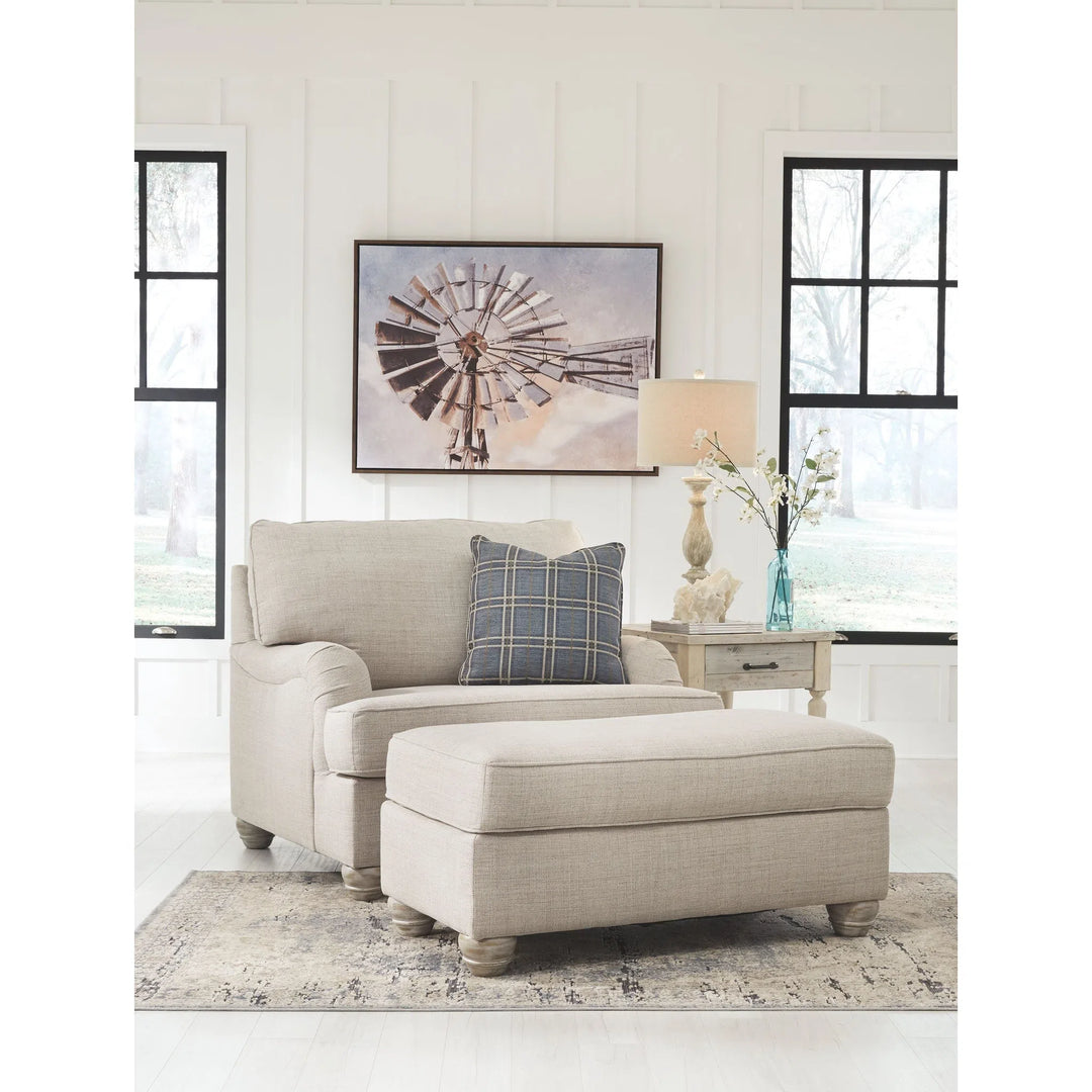 Ashley 27403/23/14 Traemore - Linen - Chair and a Half with Ottoman