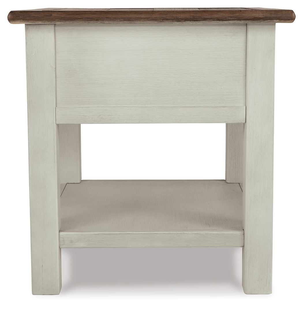 Bolanburg - White / Brown / Beige - Rectangular End Table