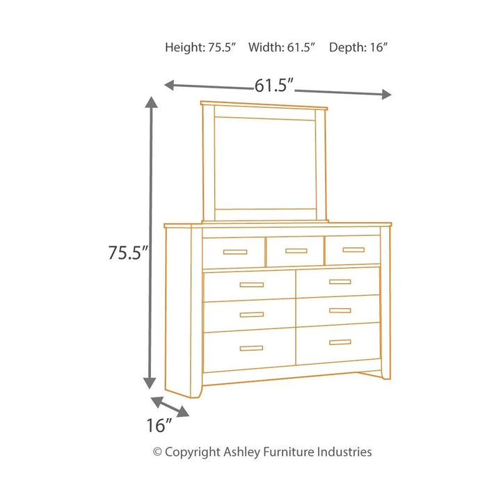 Ashley B249/31/36/67 Brinxton - Black - 3 Pc - Dresser, Mirror & Queen Panel Headboard