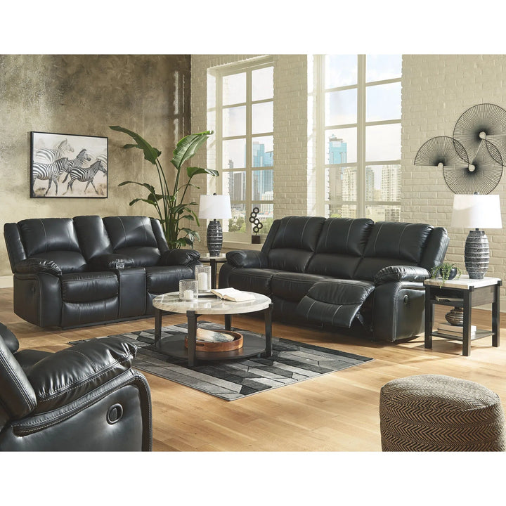 Ashley 77101/88/94/25 Calderwell - Black - 3 Pc. - Reclining Sofa, Double Reclining Loveseat with Console & Rocker Recliner