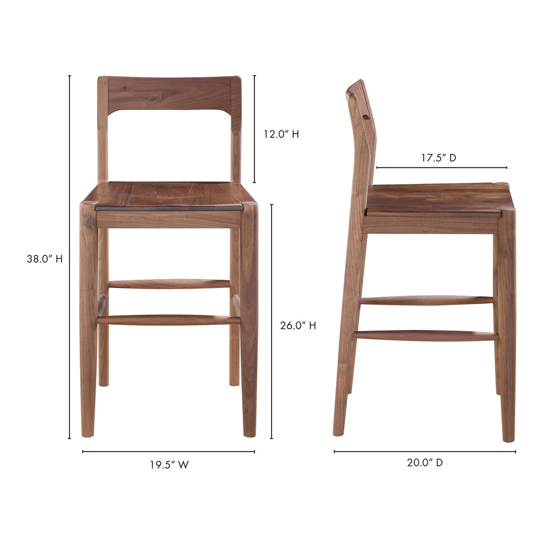 Owing - Counter Stool - Natural Walnut