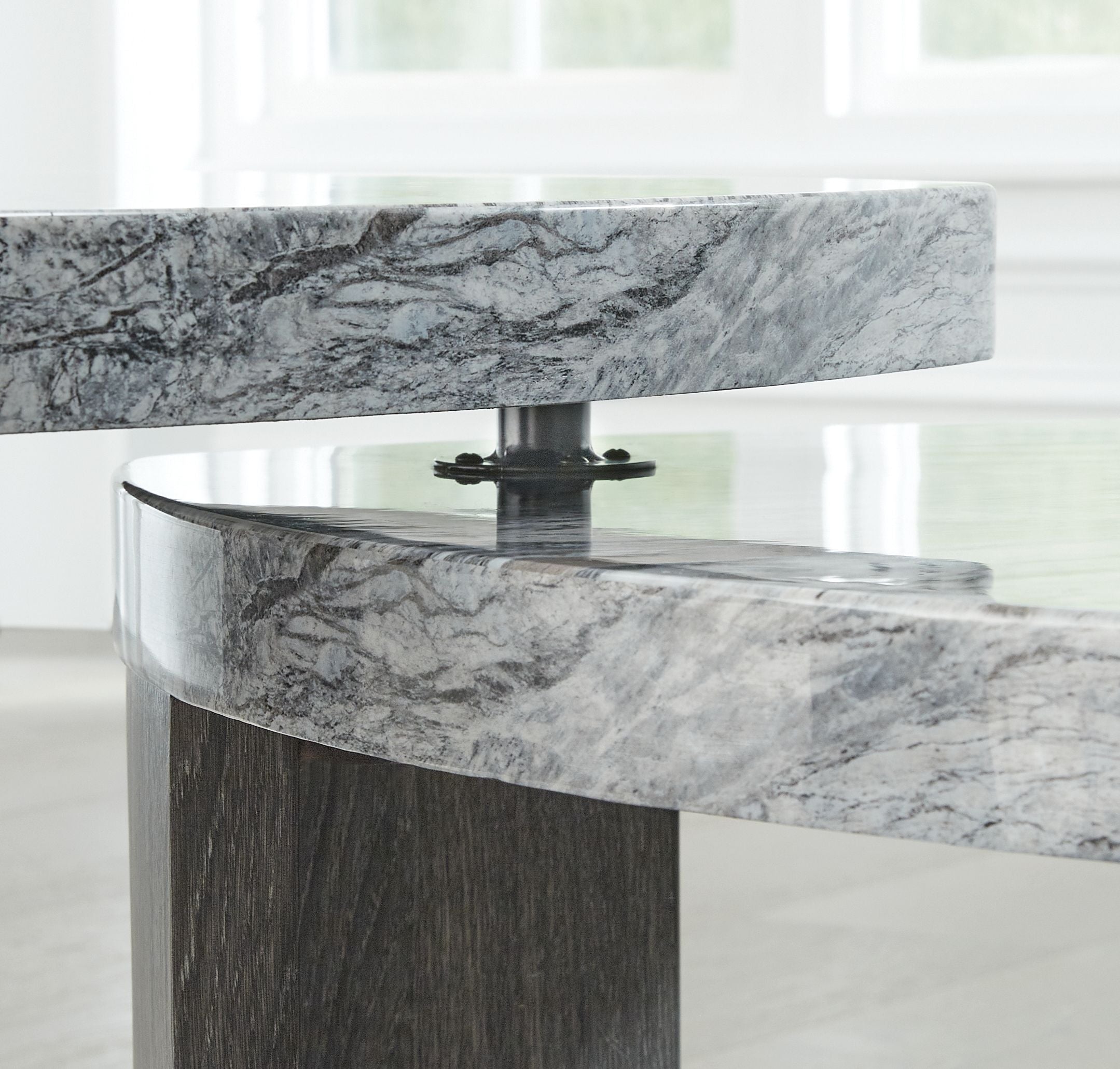 Surmour - Stacked Cocktail Table - Gray / Brown