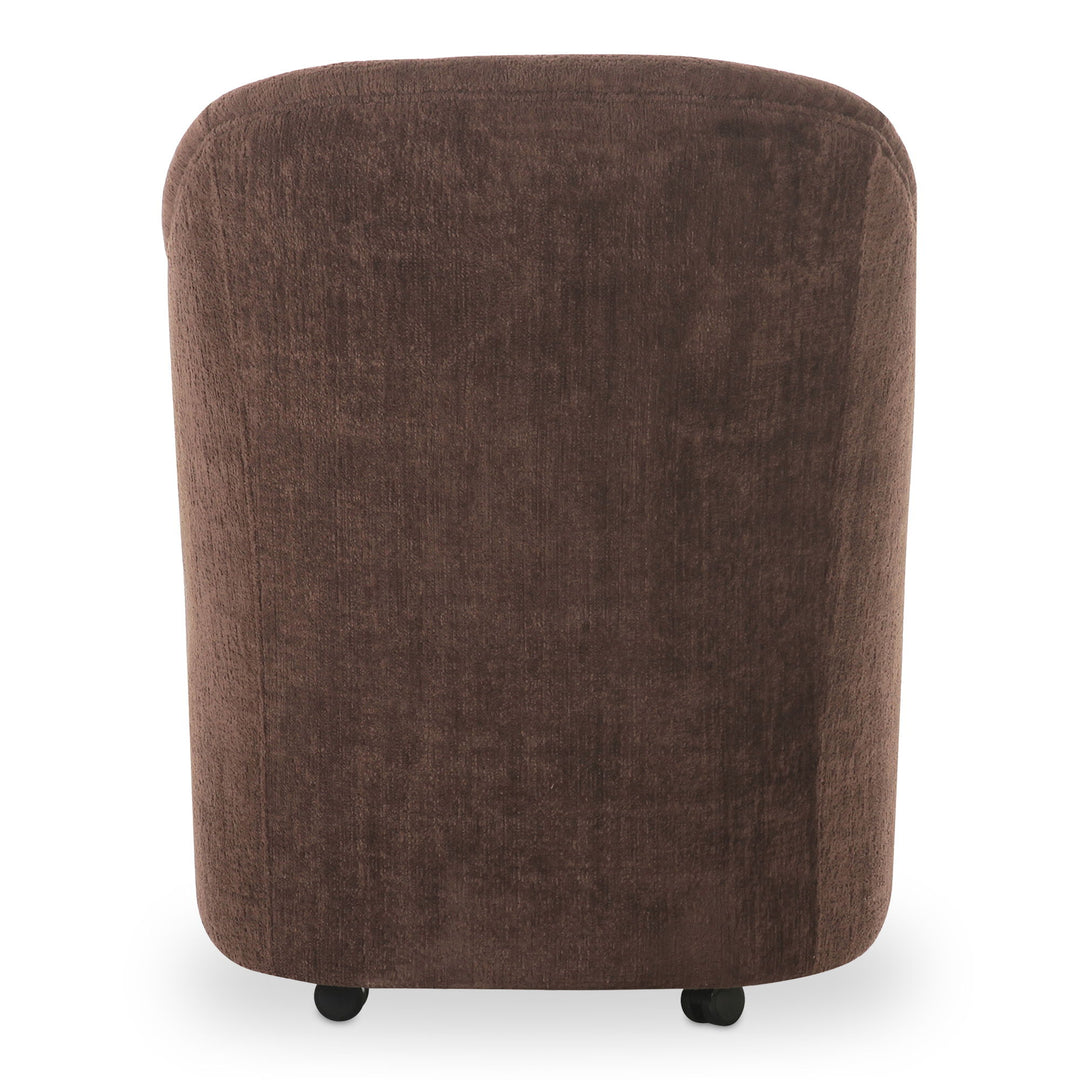 Drava - Rolling Dining Chair - Dark Brown