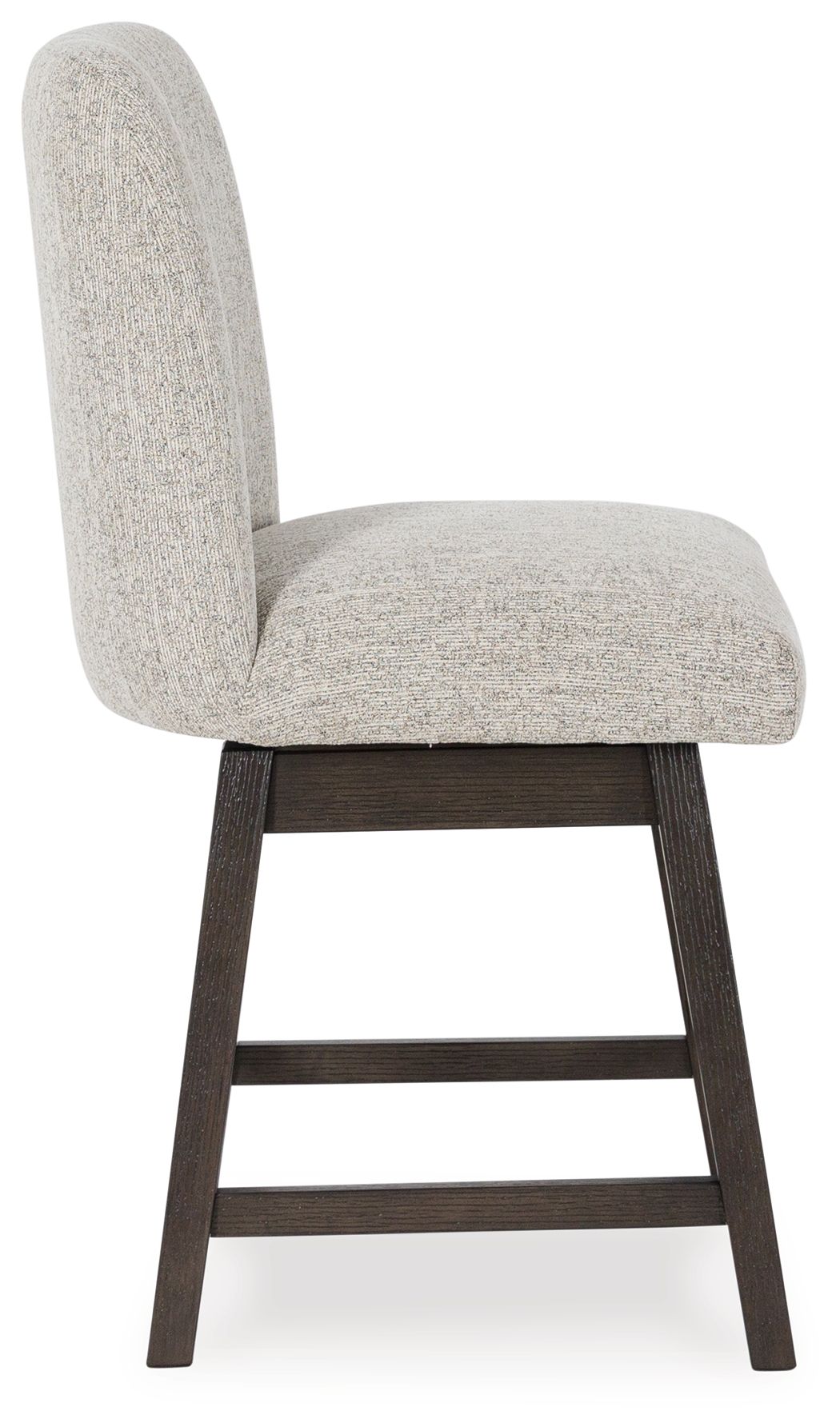 Burkhaus - Beige / Dark Brown - Upholstered Swivel Barstool