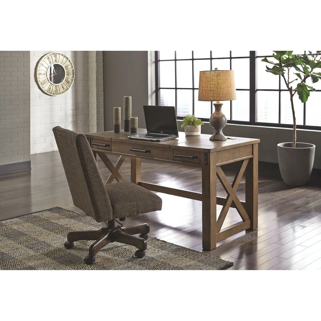 Ashley H837/54/H200-05 Aldwin - Gray - Lift Top Desk & Swivel Desk Chair