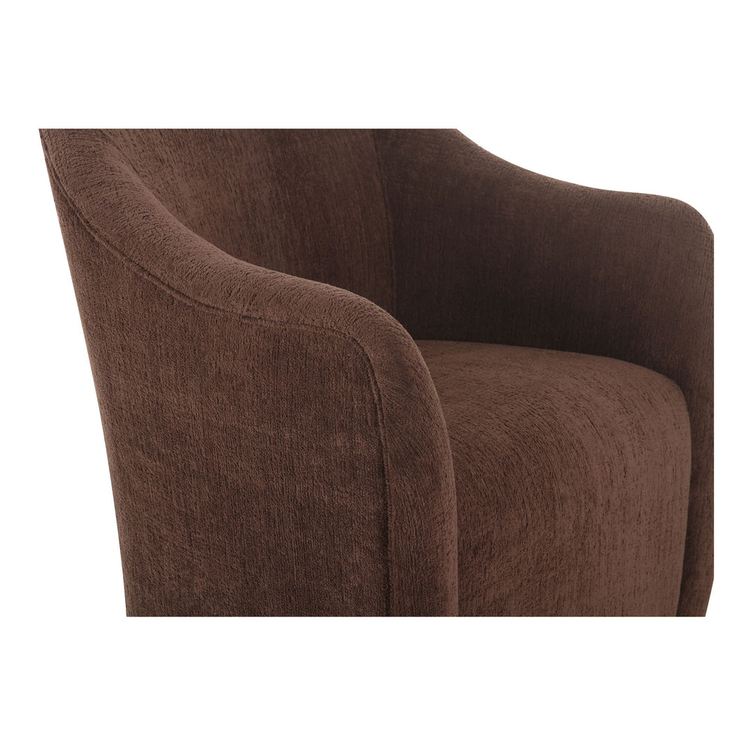 Drava - Rolling Dining Chair - Dark Brown