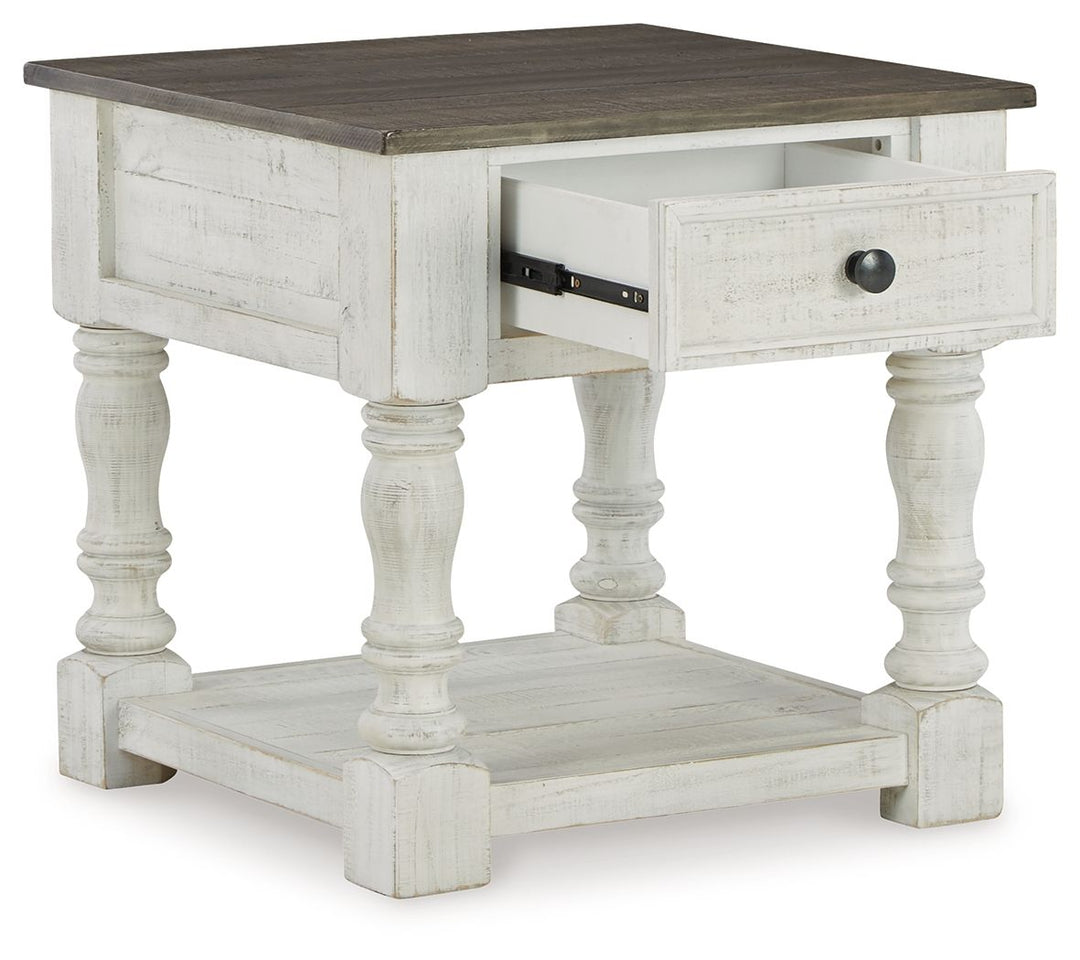 Havalance - Square End Table - White / Gray