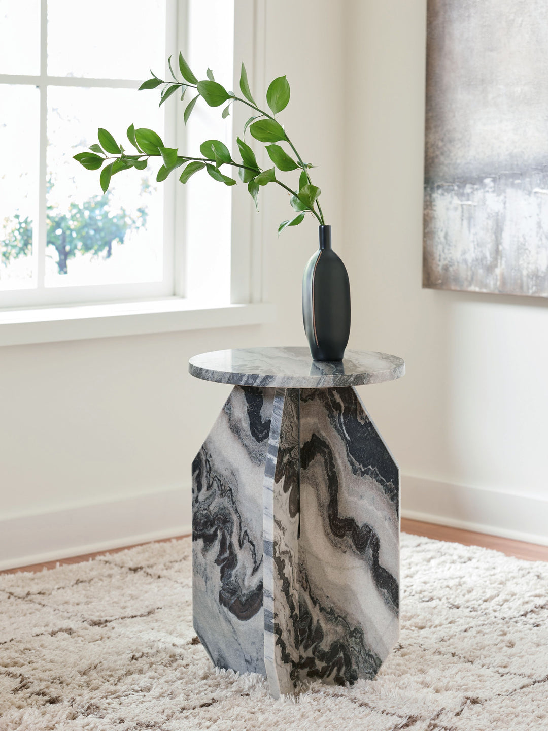 Wrenlane - Black / White / Taupe - Accent Table