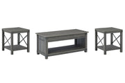 Freedan - 3 Pc. - Coffee Table, 2 End Tables - Grayish Brown