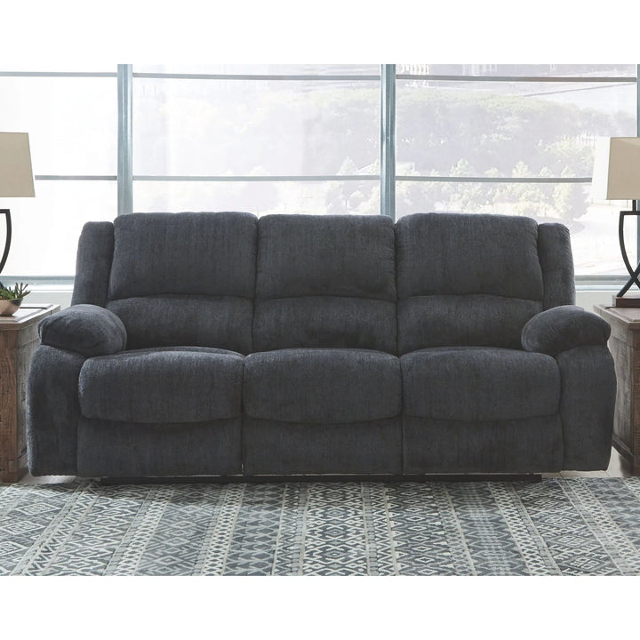 Ashley 76504/88/94 Draycoll - Slate - REC Sofa & DBL REC Loveseat with Console