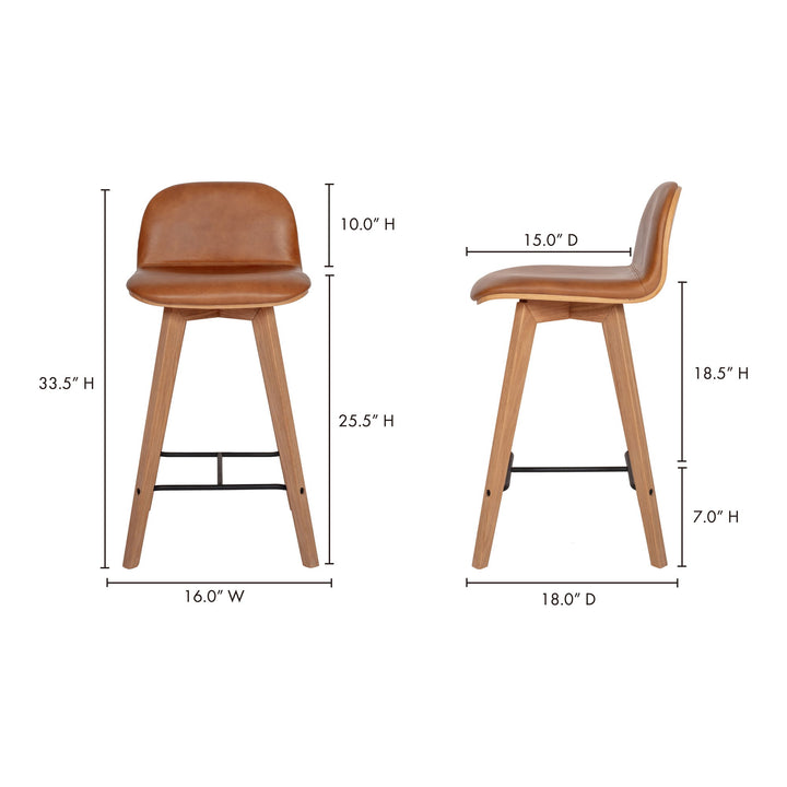 Napoli - Leather Counter Stool - Tan