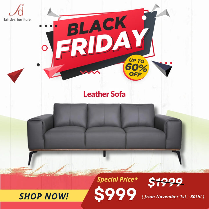 Atlas Mid-Century Modern Leather Sofa with Wood Accent Base