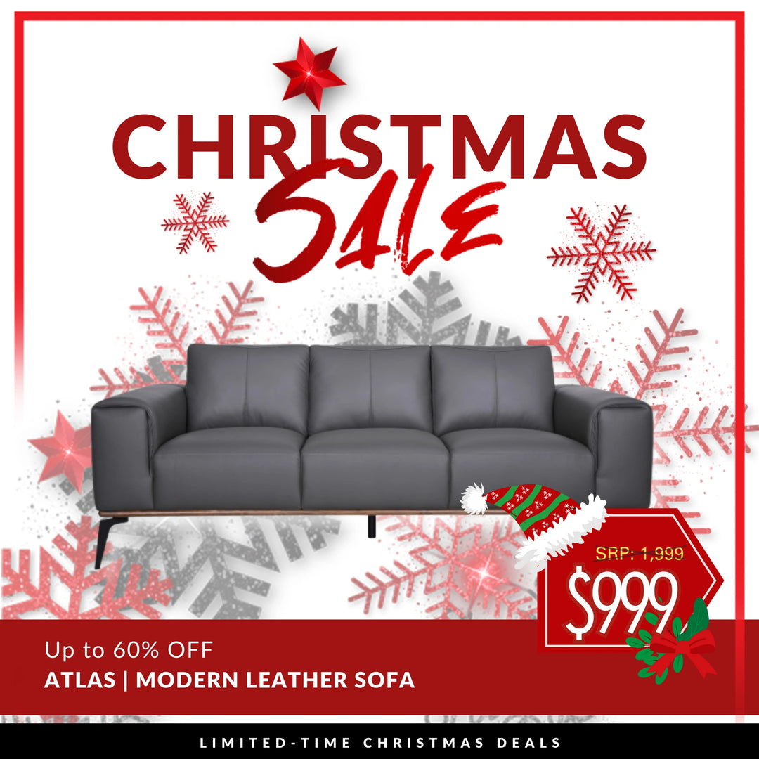 Atlas Mid-Century Modern Leather Sofa with Wood Accent Base