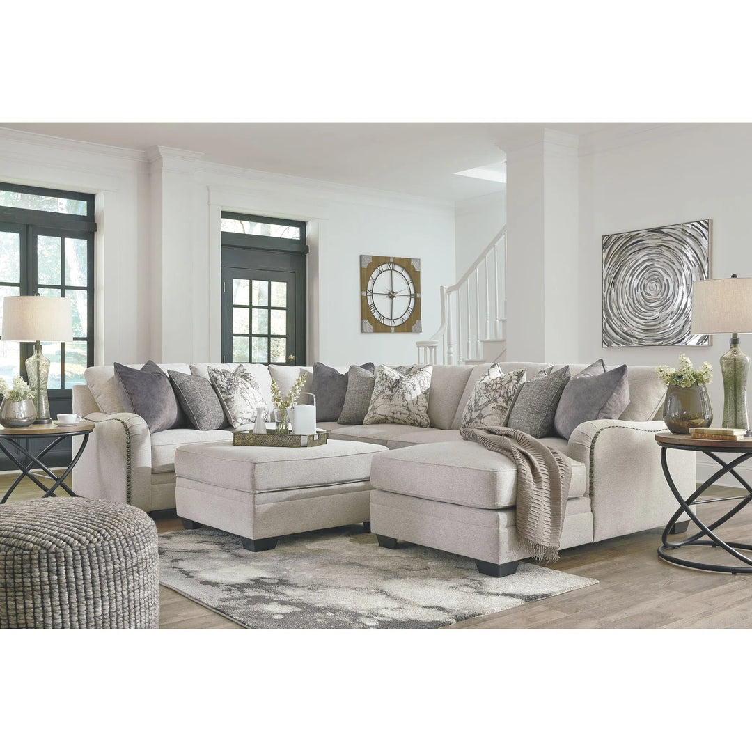 Ashley 32101/55/77/34/17 Dellara - Chalk - 4-Piece Sectional with Chaise