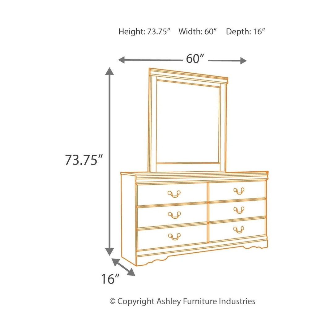 Ashley B128/31/36/87/84/88 Huey Vineyard - Black - 5 Pc. - Dresser, Mirror & Full Sleigh Bed