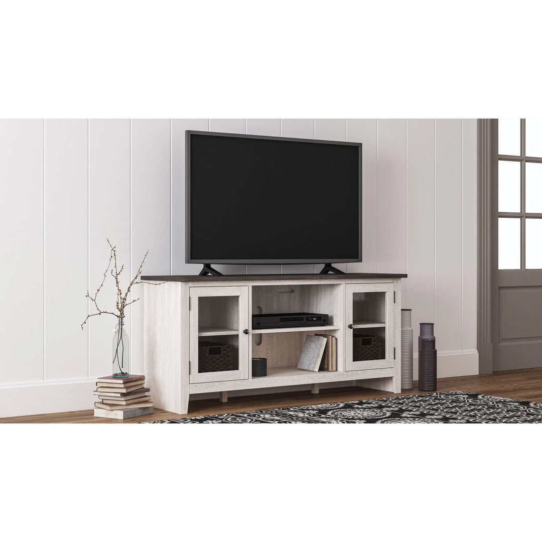 Ashley W287-68 Dorrinson - Two-tone - LG TV Stand w/Fireplace Option