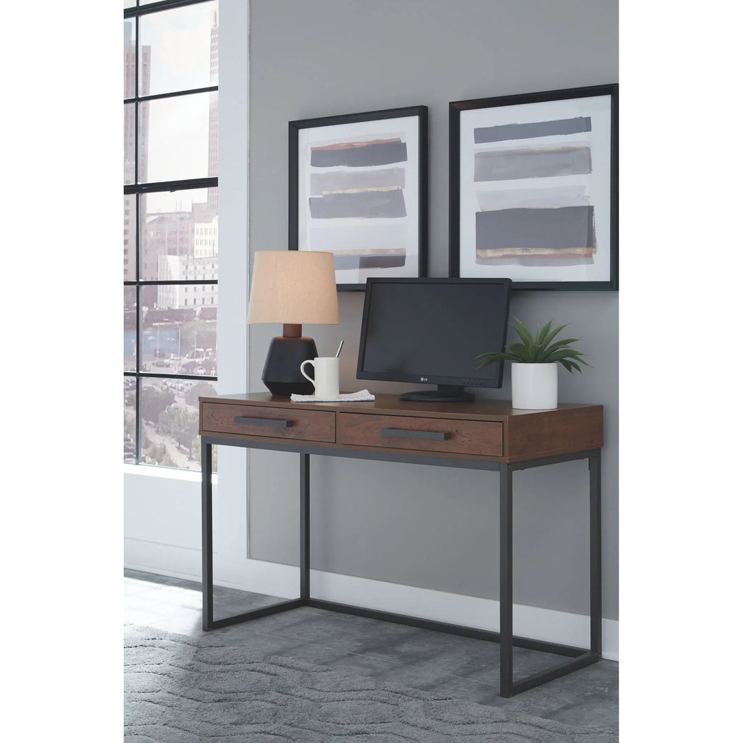 Ashley Z1610999 Horatio - Warm Brown/Gunmetal - Home Office Small Desk
