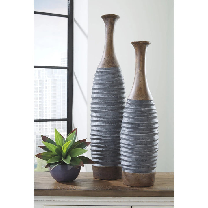 Ashley A2000388 BLAYZE - Antique Gray/Brown - Vase Set
