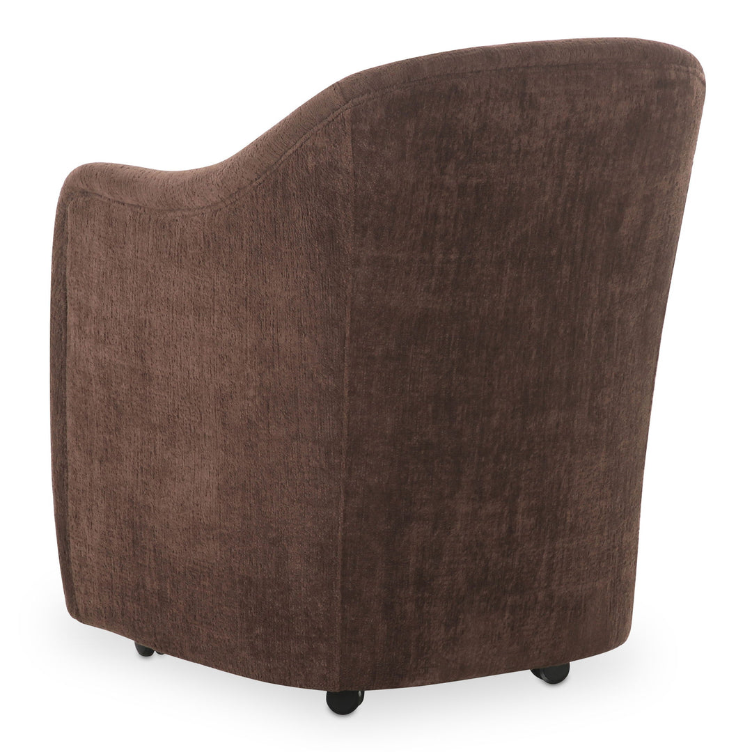 Drava - Rolling Dining Chair - Dark Brown