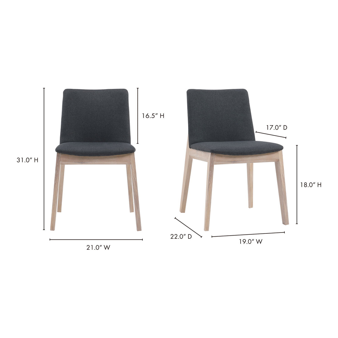 Deco - Oak Dining Chair (Set of 2) - Dark Gray