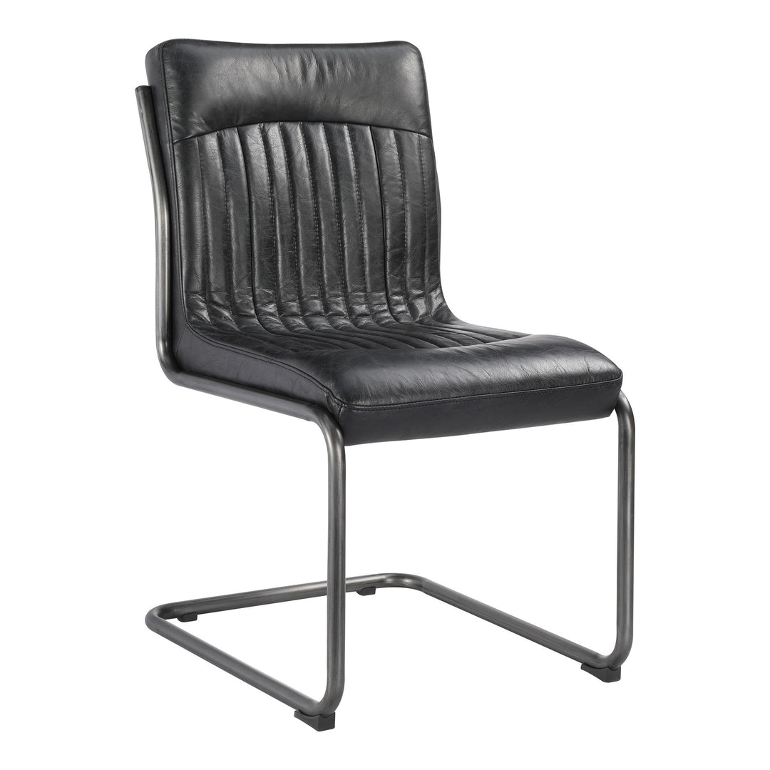 Ansel - Dining Chair Leather (Set of 2) - Onyx Black