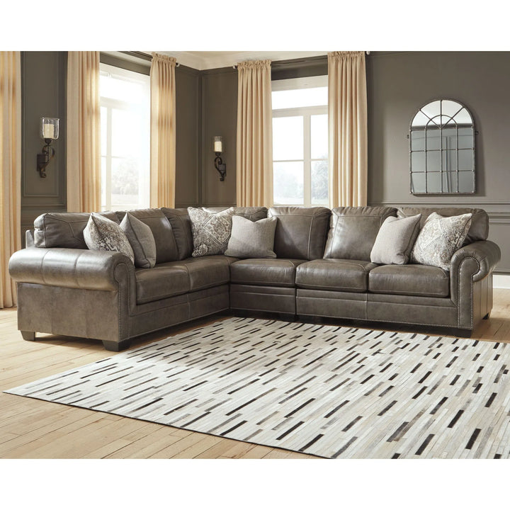 Ashley 58703/48/46/56 Roleson - Quarry - LAF Sofa with Corner Wedge, Armless Chair & RAF Loveseat Sectional