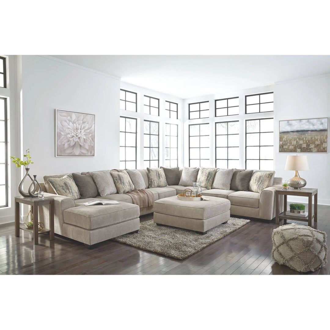 Ashley 39504/16/34/46/77/67 Ardsley - Pewter - LAF Corner Chaise, Armless Loveseat, Armless Chair, Wedge & RAF Sofa Sectional