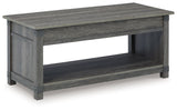 Freedan - Rect Lift Top Cocktail Table - Grayish Brown