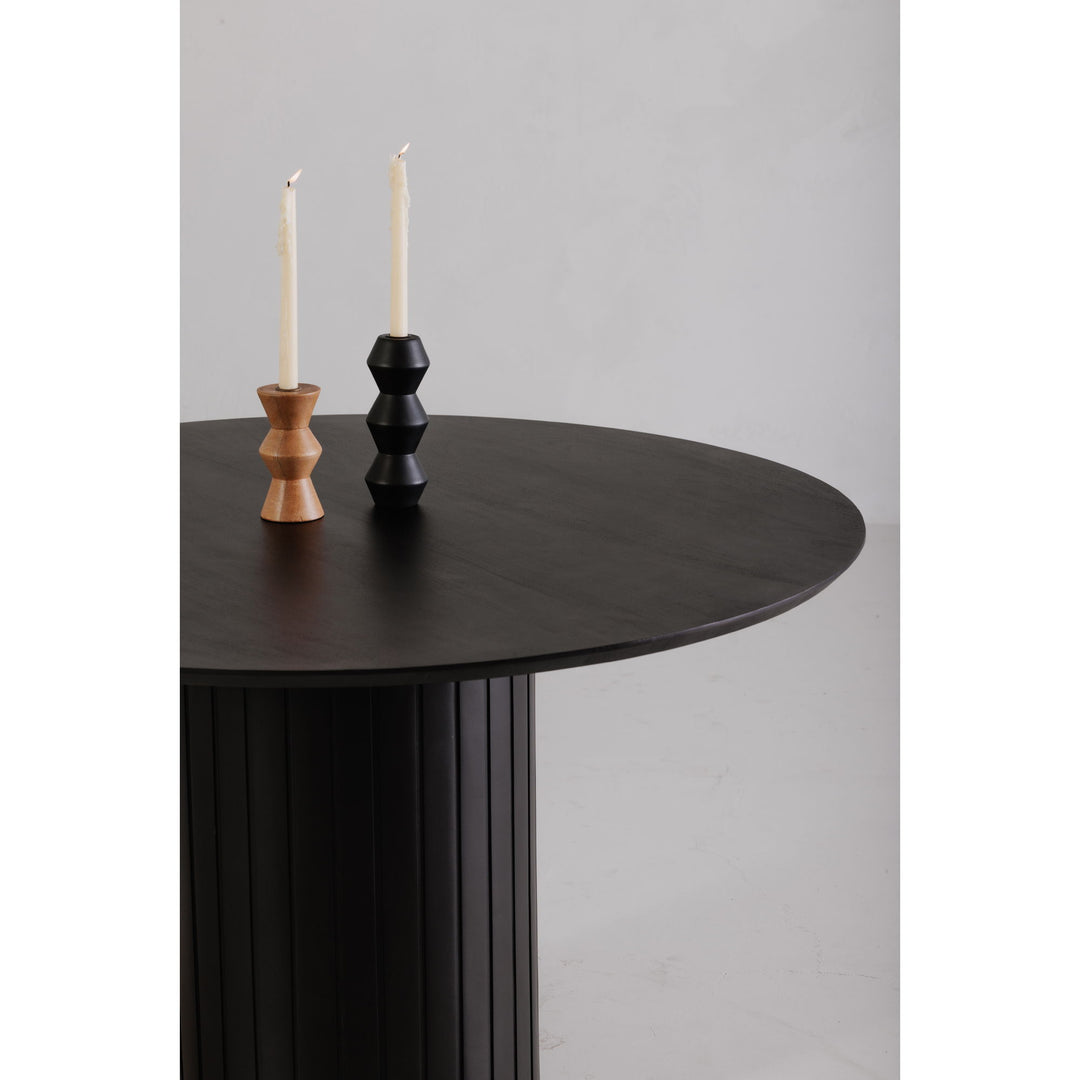 Povera - Round Dining Table - Black - Acacia Wood