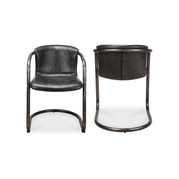 Freeman - Leather Dining Chair (Set of 2) - Onyx Black