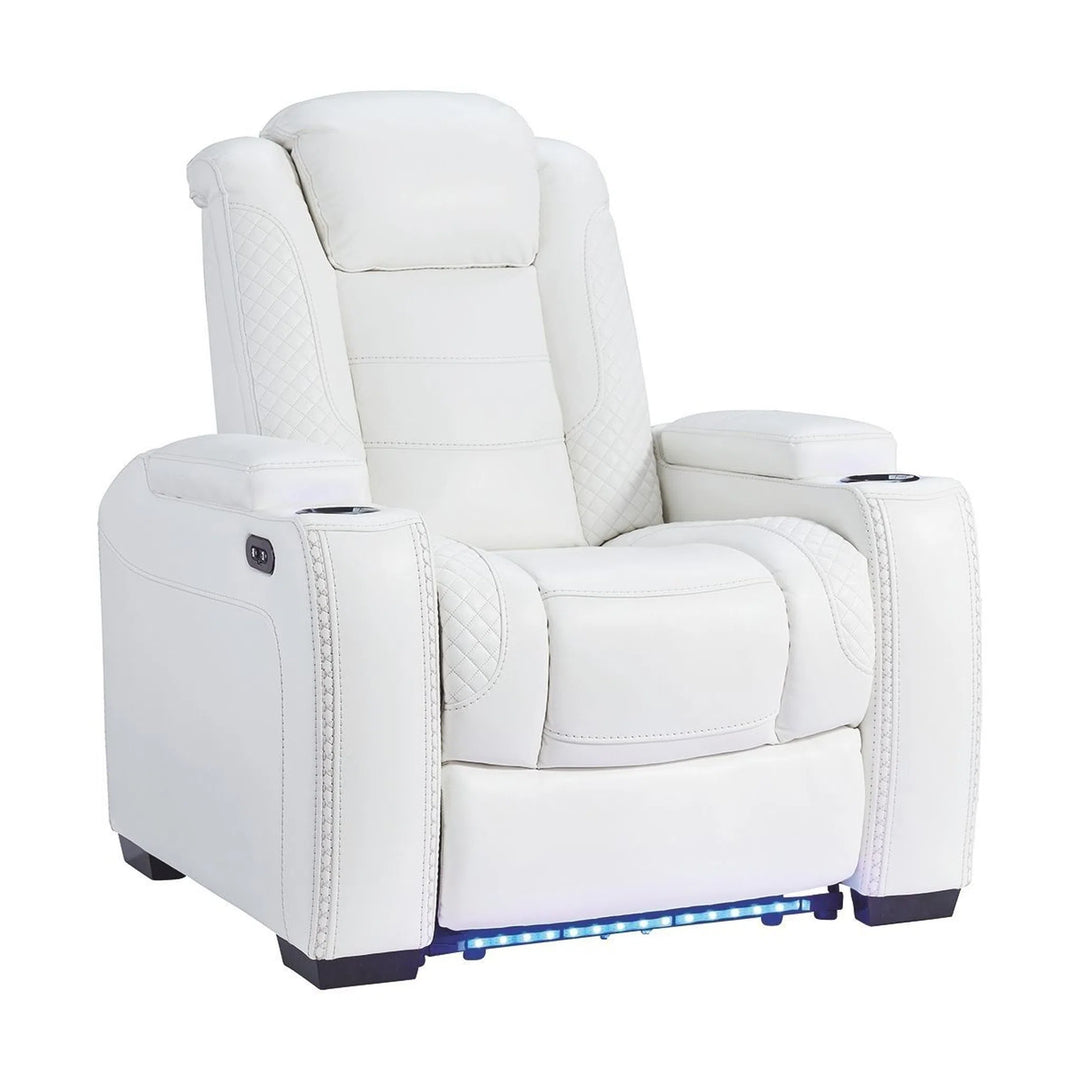 Ashley 3700413 Party Time - White - PWR Recliner/ADJ Headrest