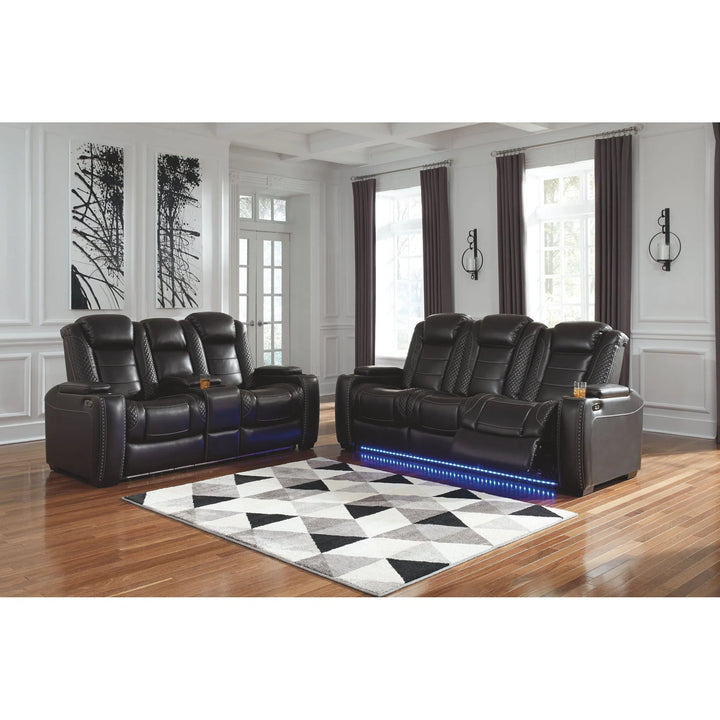 Ashley 3700318 Party Time - Midnight - PWR REC Loveseat/CON/ADJ HDRST