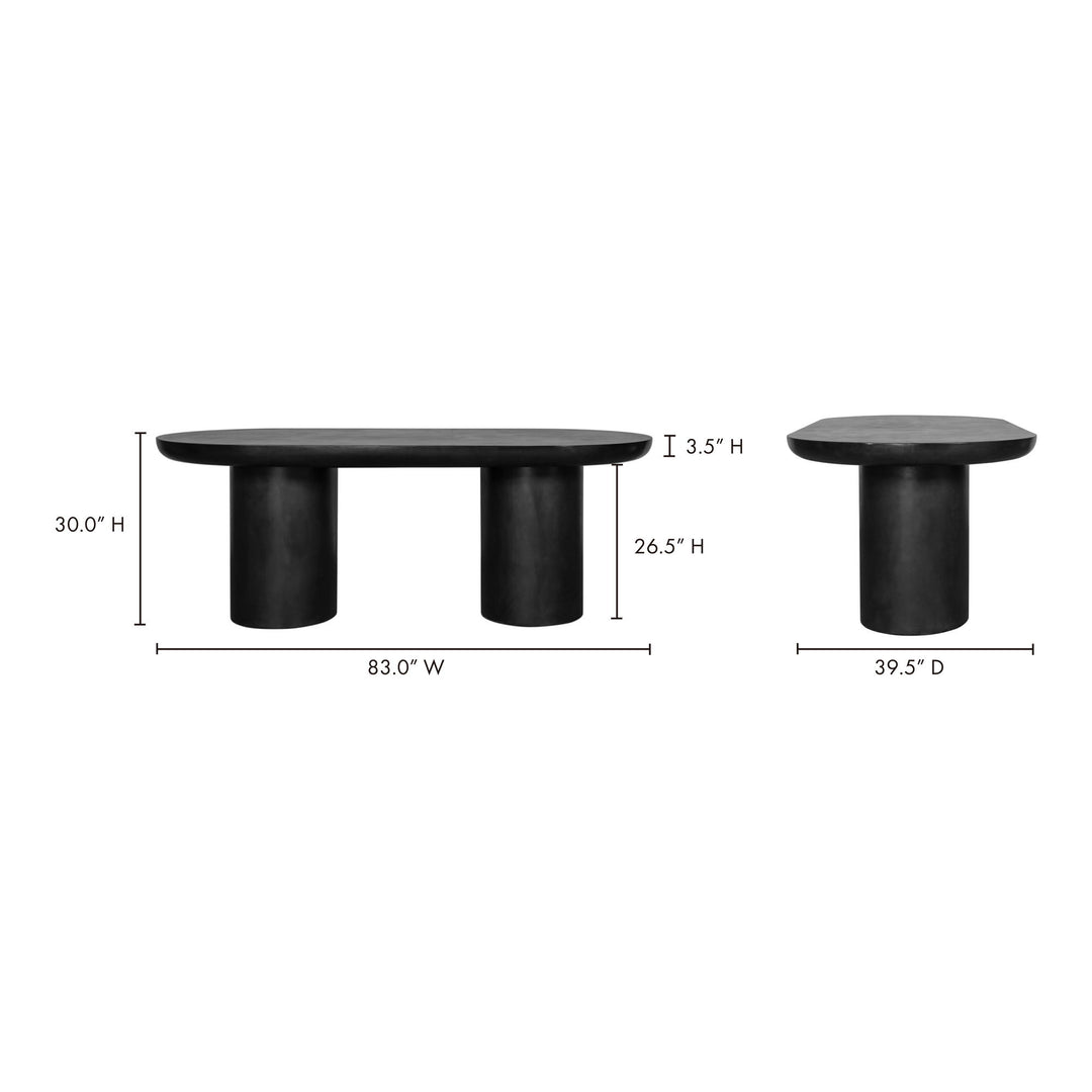 Rocca - Cement Dining Table - Black