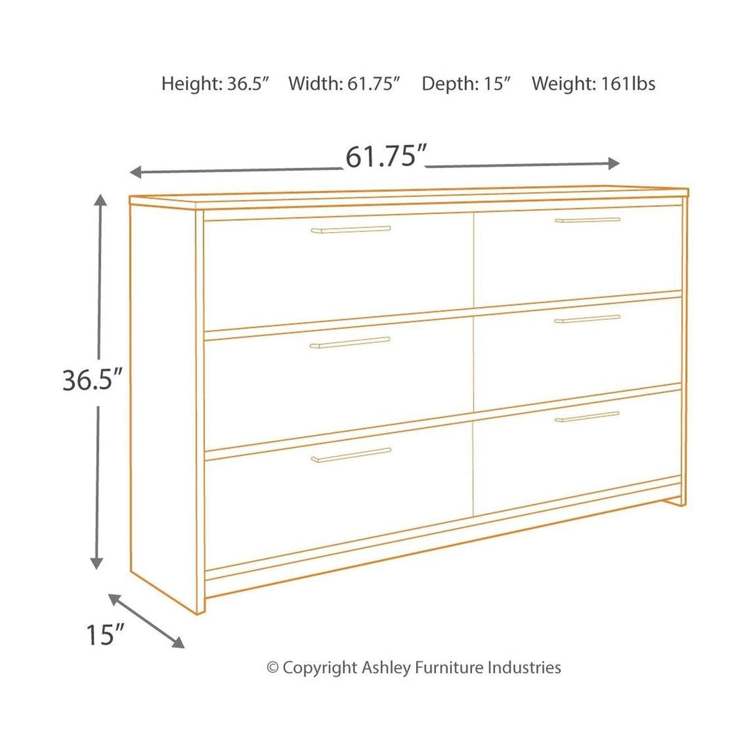 Ashley B221/31/36/57/54 Baystorm - Gray - 4 Pc. - Dresser, Mirror & Queen Panel Bed