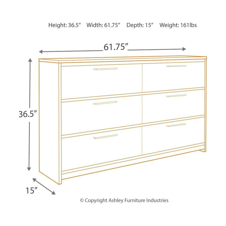 Ashley B221/31/36/58/91(2) Baystorm - Gray - 5 Pc. - Dresser, Mirror, King Panel Headboard & 2 Nightstands